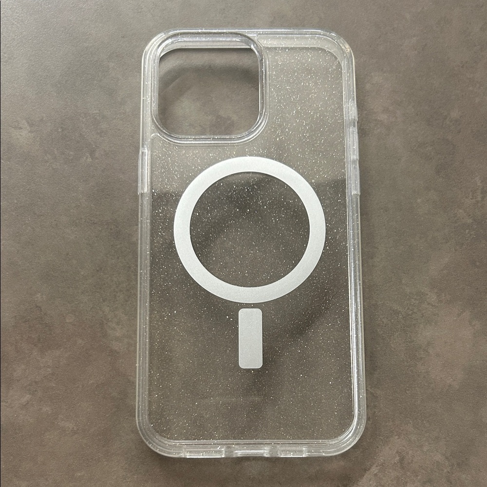 Otterbox clear glittery IPhone 15 Pro Max case
